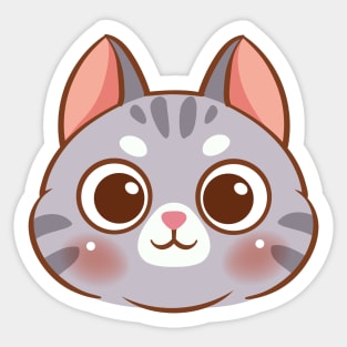 Cartoon cute cat face Sticker